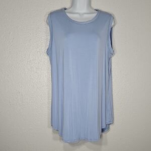 Soft & Cozy Loungewear Light Blue Sleeveless Top L